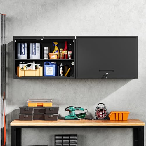 Metal Garage Wall Cabinet with Doors and Shelves