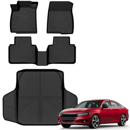 All Weather Floor Mats Cargo Mat for Honda Accord 2018 (4 Count)