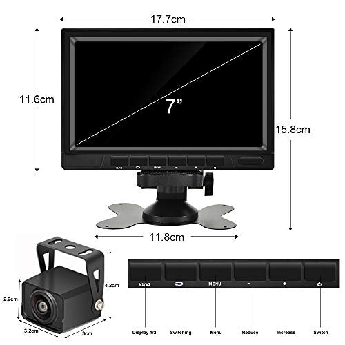 AHD Dual Backup Camera with 7'' 1080P DVR Monitor