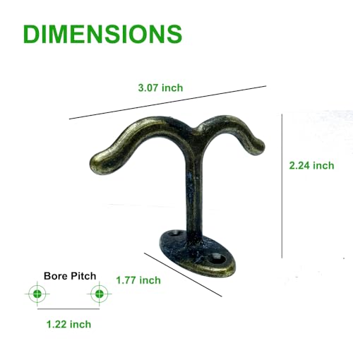 10 Pcs Zinc Alloy Ceiling Double Hook Cabinet Wardrobe Coat Towel Hat Hook Hooks Under Cabinet Shelf (10 Count)