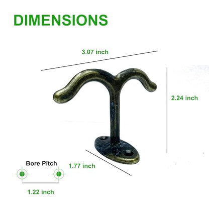 10 Pcs Zinc Alloy Ceiling Double Hook Cabinet Wardrobe Coat Towel Hat Hook Hooks Under Cabinet Shelf (10 Count)