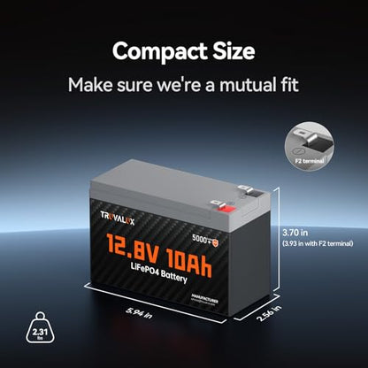 2 Pack 12V 10Ah Lithium LiFePO4 Battery