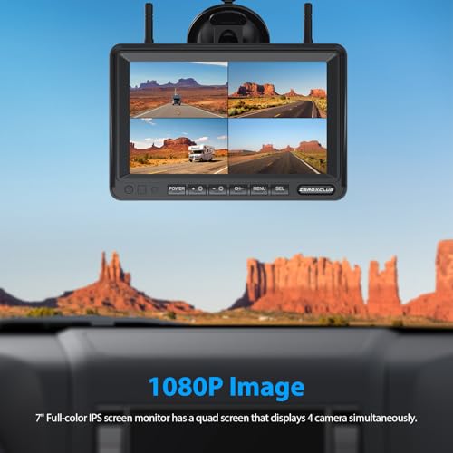 4 Cameras Wireless RV Backup System with 7 (4 Count)