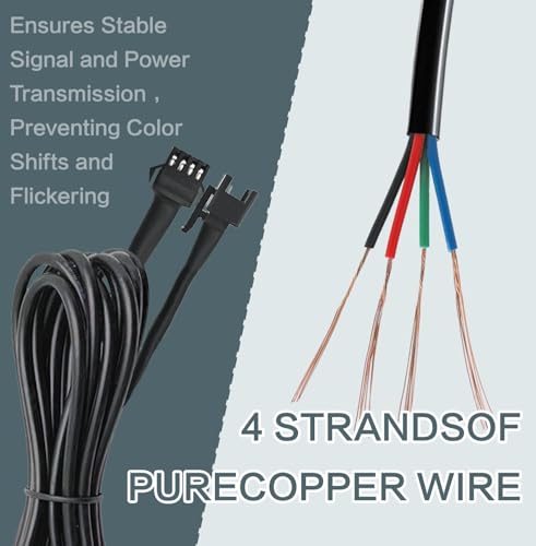 Rock Light Extension Wire 4 Pin 60 Inch for Trucks ATV UTV