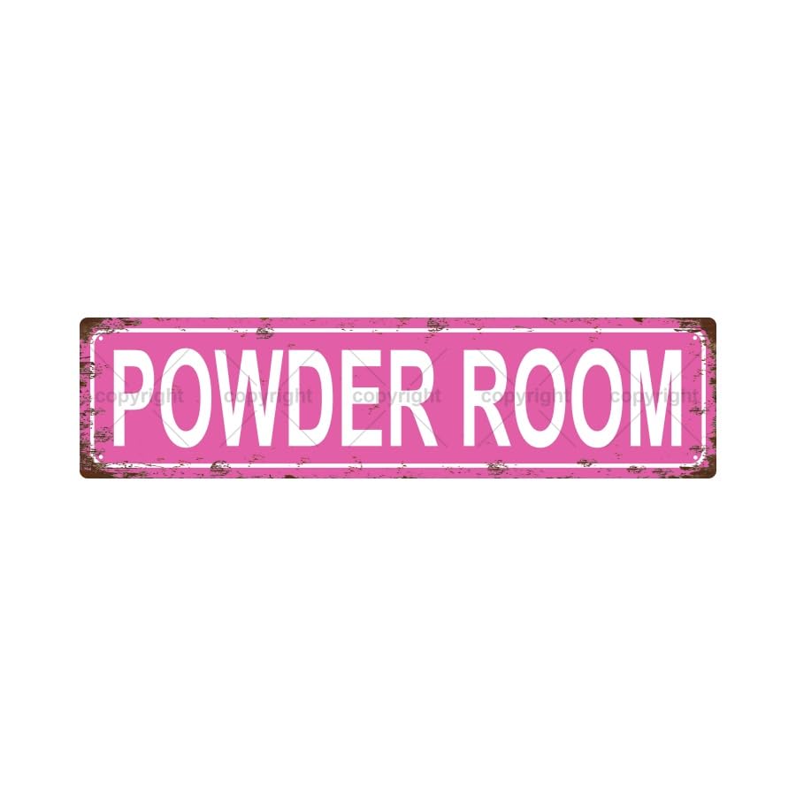 POWDER ROOM SPACE Metal Tin Street Sign Bar Cafe Garage Cave Home Room Wall Bathroom Farmhouse Garden Porch Patio Decor