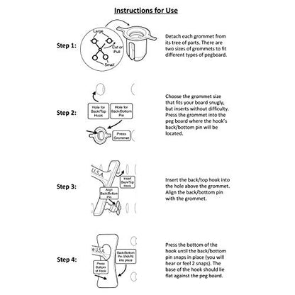 PegPro® J Hooks Kit for Standard “Wood Fiber” pegboard (24 Count)
