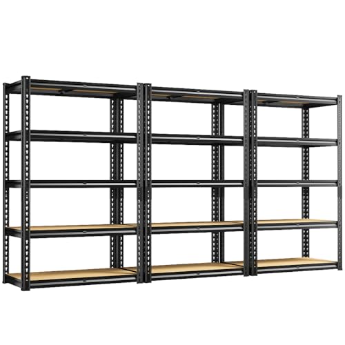 Storage Shelves with Smooth Edges for Garage Basement Shed Pantry (3 Count)