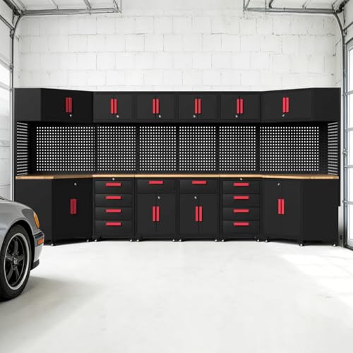 2Pcs Corner Garage Storage Cabinet System