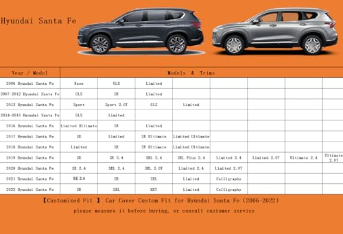 7 Layers Waterproof SUV Car Cover for Hyundai Santa Fe 2006