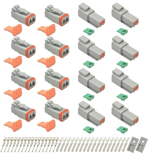 8 Sets 2 Pin DT Waterproof Connector Kit