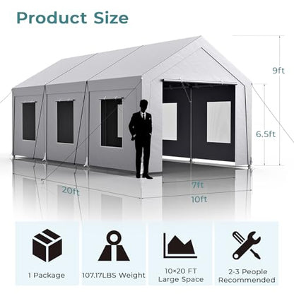 Carport 10x20 ft Heavy Duty