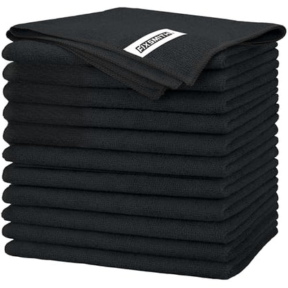 Black Microfiber Cleaning Cloth (12 Count)