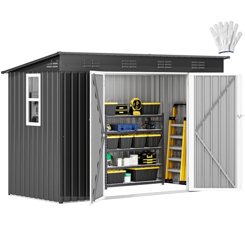9x4ft Metal Outdoor Storage Shed with Window