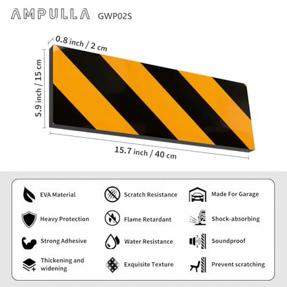 Garage Wall Protector Car Door Protectors Foam Wall Bumper Pad Yellow Black
