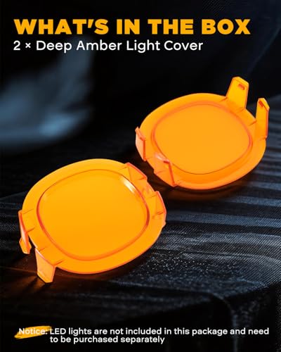 P4 Series 4 Inch Deep Amber Light Covers Offroad Lights Lens Cap (2 Count)