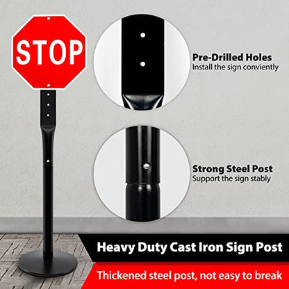 2Pack Heavy Duty Cast Iron Sign Stand (2 Count)