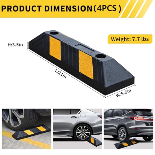 20.8" Rubber Parking Stop (4 Count)