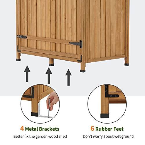 Large Outdoor Storage Cabinet with 3 Adjustable Shelves