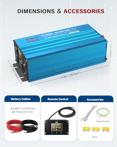2000 Watt Inverter Pure Sine Wave DC 24V to 110V