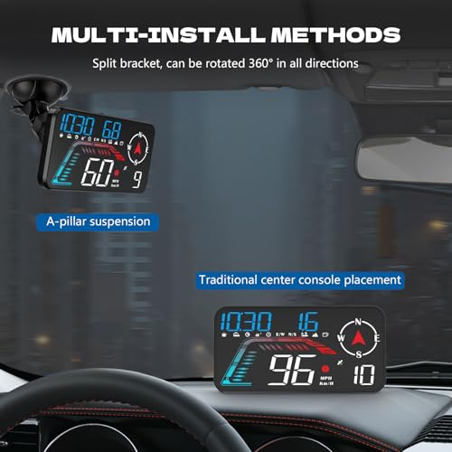 Hud Car Head Up Display G12 with HD LED Display for All Speedometer for All Speedometer Models