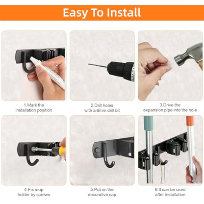 Mop and Broom Holder Wall Mount