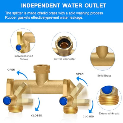 Brass Garden Hose Splitter