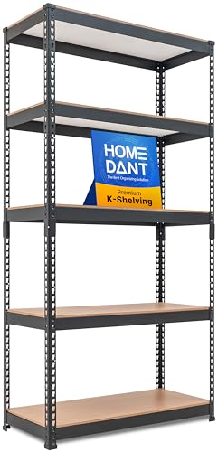 Black 35.9" W 5 Tier Storage Shelves Garage Shelving Unit Metal