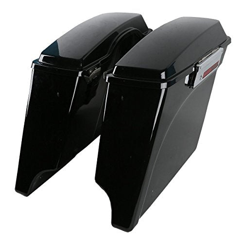 Motorcycle 5" Stretched Saddlebags with Black Conversion Brackets Fit For Harley Softail Deluxe Heritage Softail 1984 (2 Count)