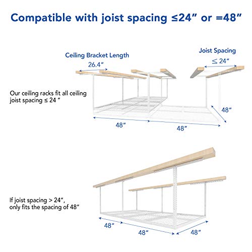 4x8 Overhead Garage Ceiling Storage Rack Organization