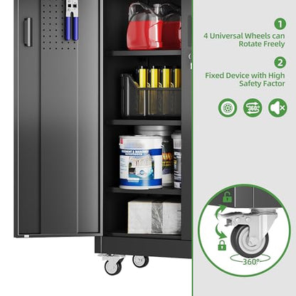 71 in. Garage Storage Cabinet with Wheels