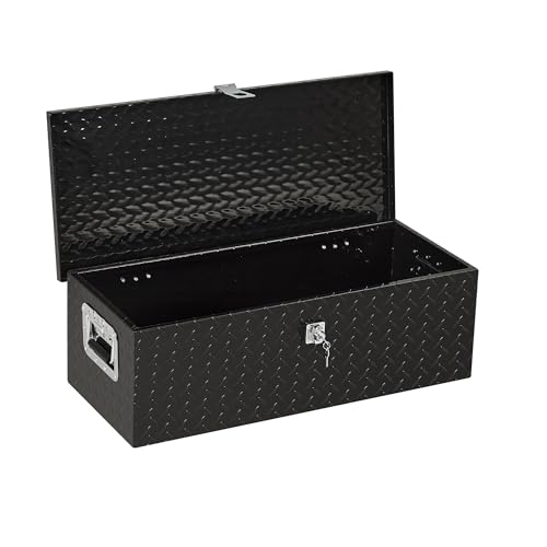 Large Tool Box Truck Bed Toolboxes Aluminum Heavy Duty Waterproof Free Assemble Tool Organizer Chest Cabinet Toolbox with Side Handles for Pick Up Trucks RV Trailer
