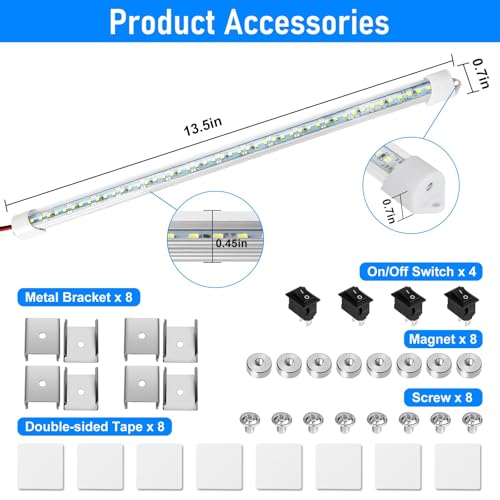 4PCS 12V LED Interior Light Bar (4 Count)