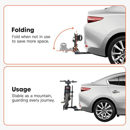 E1 Ebike Rack with Ramp 100lbs 5'' Tire 2'' Receiver
