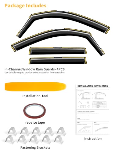 in Channel Window Visors Rain Guards for Subaru Forester 2019 (4 Count)