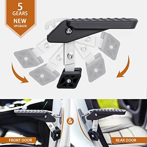 Adjustable 5 Gear Extra Protection Car Door Latch Step No Assemble Foldable Heavy Duty Car Gadgets Stand Pedal Ladder for Easy Roof Rack Access