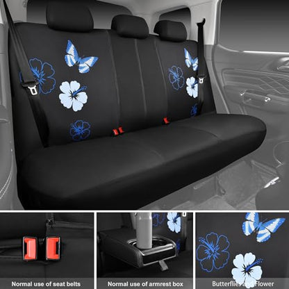 Blue Butterfly Car Seat Covers Full Set