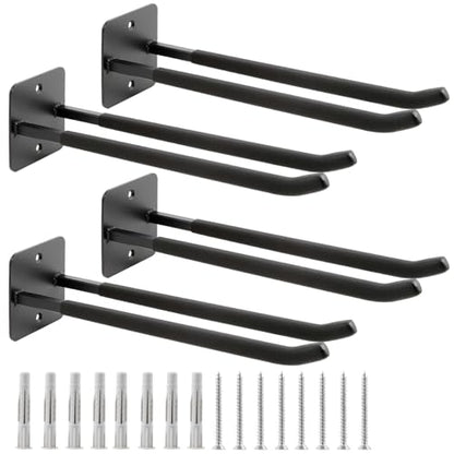 4 Pack Steel Wall Mount Double Garage Storage Hooks (4 Count)