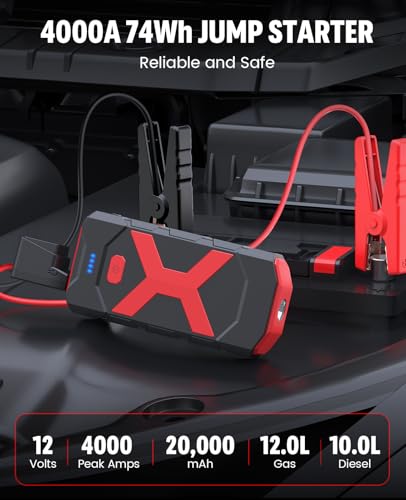 A9 4000A 12V Jump Starter for Car Boat Lawnmower