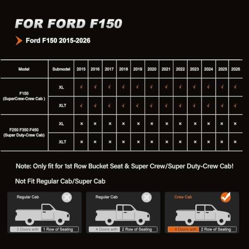 Front Seat Covers for Ford F150 XL XLT
