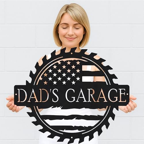 Custom Garage Workshop Metal Sign Personalized Tool Name Wall Art for Car Truck Mechanic Shop Decor Durable Steel Sign for Dad Husband Men’s Auto Workspace or Fence