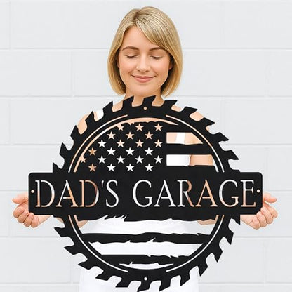 Custom Garage Workshop Metal Sign Personalized Tool Name Wall Art for Car Truck Mechanic Shop Decor Durable Steel Sign for Dad Husband Men’s Auto Workspace or Fence