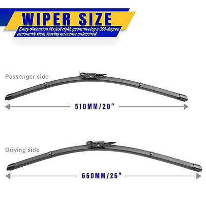 2 Wipers Fits Toyota Avalon 2005
