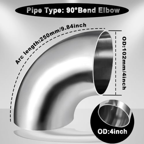 Stainless 4 Inch 90° Mandrel Bend Elbow