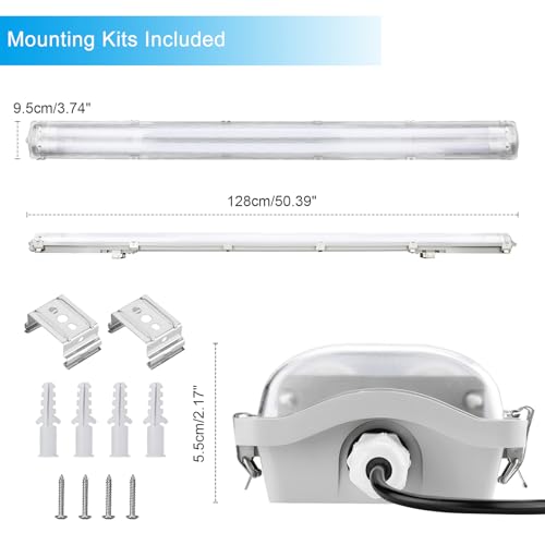 4FT Vapor Tight LED Light Fixture 4200LM 48W (8 Count)