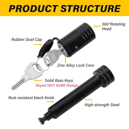 Trailer Hitch Locks with Keys (2 Count)