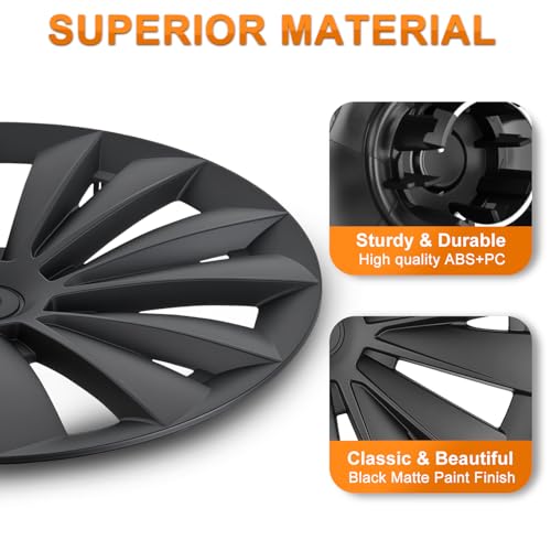 Wheel Cover Hubcaps 19 Inch for Tesla Model Y Accessories 2021 2022 2023 2024 Tesla Model Y 19 Inch Hub caps Set of 4 Rim Protector Wheel Covers Replacement Multi (4 Count)