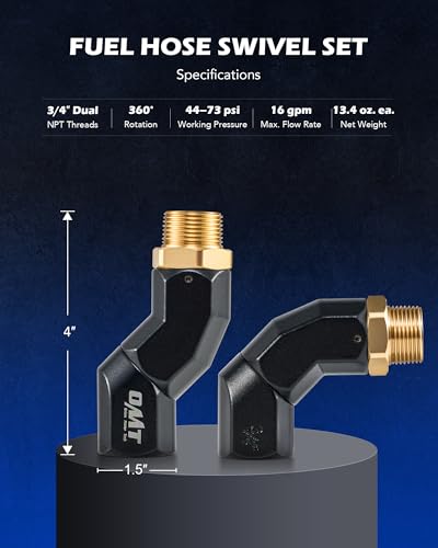OMT 2pcs 3 4" NPT Fuel Hose Nozzle Swivel Kit