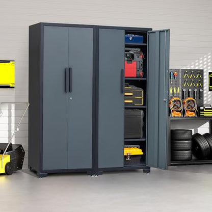75 inch Metal Garage Storage Cabinet with 4 Adjustable Shelves