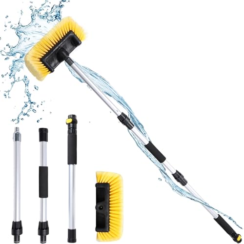 54" Car Wash Brush with Long Handle and 12" Soft Bristle Brush Head
