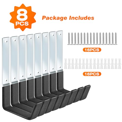 Garage Hooks Heavy Duty Bike Hooks for Garage Set of 8 Tool Organizers and Storage Wall Mount Storage Tool Holder Hanger for Ladder Garden Hose Shed Shop